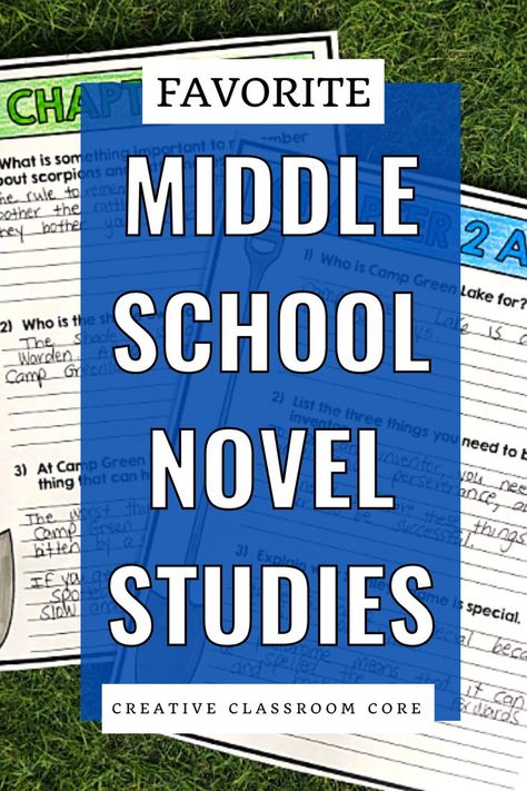 Novel Study Middle School, Novel Studies For Middle School, Middle School Literature Curriculum, 6th Grade Novel Studies, Middle School Unit Studies, Unit Studies Homeschool Middle School, Middle School Reading Classroom, Middle School Reading List, Middle School Novel Studies