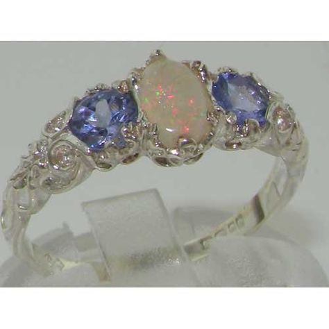 Bling Things, Unique Opal, Lion Necklace, Trilogy Ring, Tanzanite Ring, Wedding Plans, Fine Rings, Natural Opal, Christmas Thanksgiving