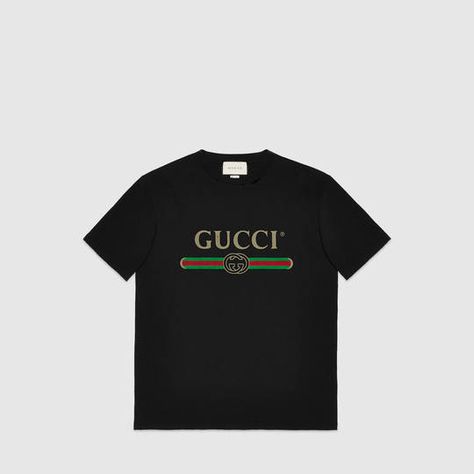 Gucci - Gucci print cotton t-shirt Gucci Print, Shirts For Men Designer, Gucci Shirt, Gucci T Shirt, Tshirt Design Men, Gucci Logo, Oversize T Shirt, Gucci Gucci, Gucci Men