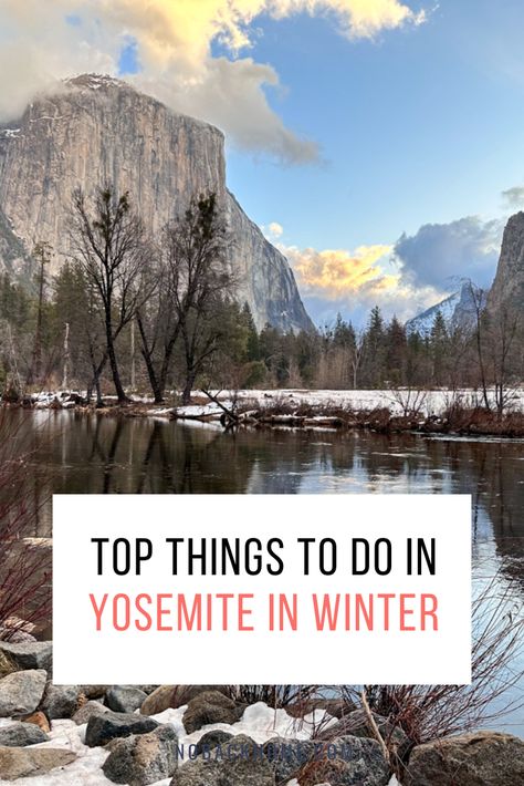 Heading to Yosemite in winter? Find out how to get there the easy way, what to do and where to stay. #yosemite #winter #california Yosemite In December, Winter California, Yosemite Winter, Yosemite Trip, Merced River, Yosemite Falls, Magical Winter, Visit California, California National Parks