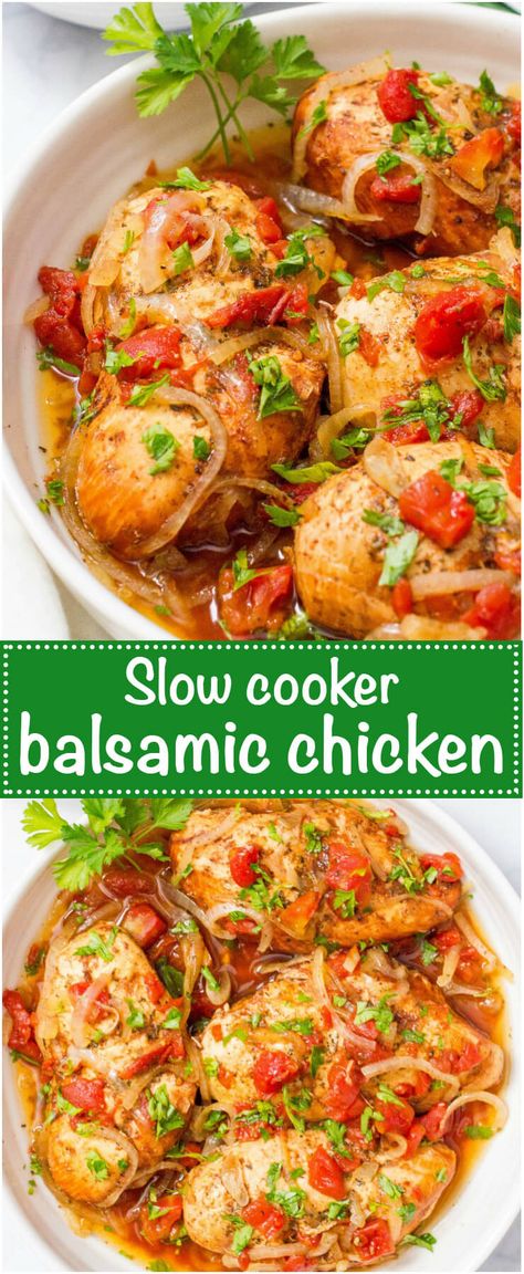 Slow cooker balsamic chicken is easy to prep with just a few ingredients for a simple weeknight dinner that has big flavor! #slowcooker #chickendinner #easyrecipe | www.familyfoodonthetable.com Chicken Balsamic, Slow Cooker Balsamic Chicken, Balsamic Recipes, Pot Recipes Healthy, Pot Recipes Easy, Crock Pot Chicken, Crockpot Recipes Beef, Balsamic Chicken, Crock Pot Slow Cooker