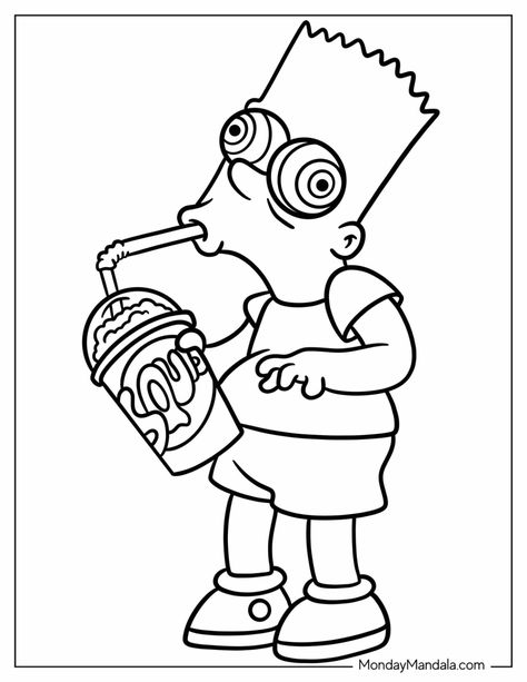 20 Bart Simpson Coloring Pages (Free PDF Printables) Coloring Pages The Simpsons, The Simpsons Sketch, Simpsons Coloring Pages Free Printable, High Coloring Pages Cartoon, The Simpsons Coloring Pages, Cartoon Coloring Pages Free Printable, Colouring Pages Cartoon, Cartoon Images For Drawing, Cool Coloring Pages Free Printable