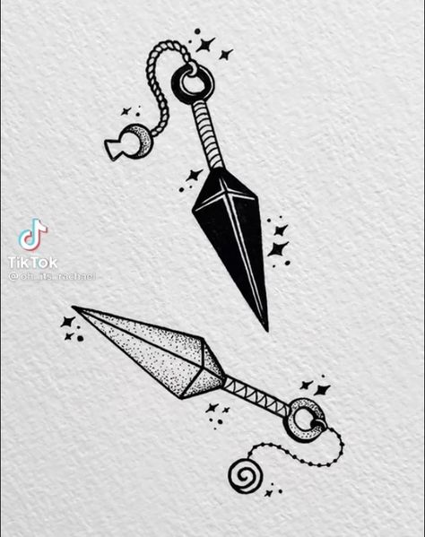 Kuni Knife Tattoo Naruto, Anime Finger Tattoos, Kunai Tattoo Design, Kunai Drawing, Naruto Kunai Tattoo, Minato Kunai Tattoo, Naruto Tattoo Ideas Design, Kunai Tattoo, Gnarly Tattoos