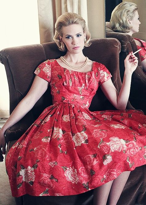 Favorite inspiration from the 50's and 60's Betty Draper from Mad Men Betty Draper Style, Betty Draper, January Jones, Mad Men Fashion, Don Draper, Weiners, Vestidos Vintage, 60s Fashion, Look Vintage