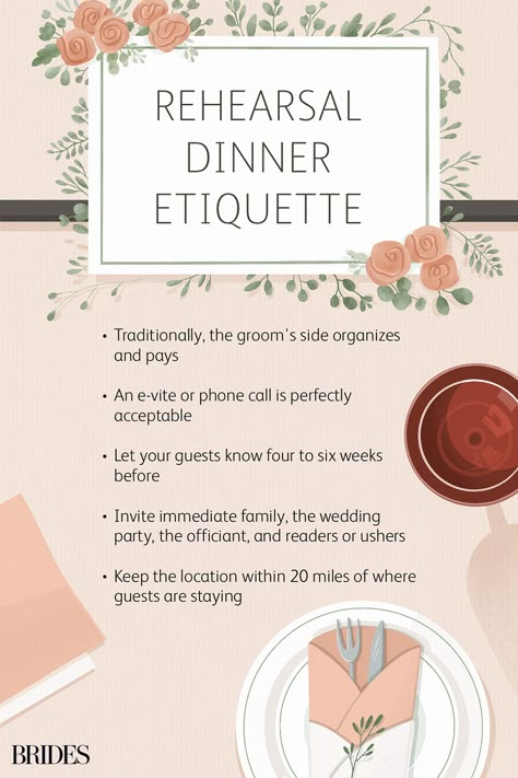 Rehearsal Dinner Guide, Fancy Rehearsal Dinner, Inexpensive Rehearsal Dinner Ideas, Simple Rehearsal Dinner Ideas, Dinner Ideas Wedding, Cheap Rehearsal Dinner Ideas, At Home Rehearsal Dinner, Dinner Rehearsal Ideas, Who Goes To Rehearsal Dinner