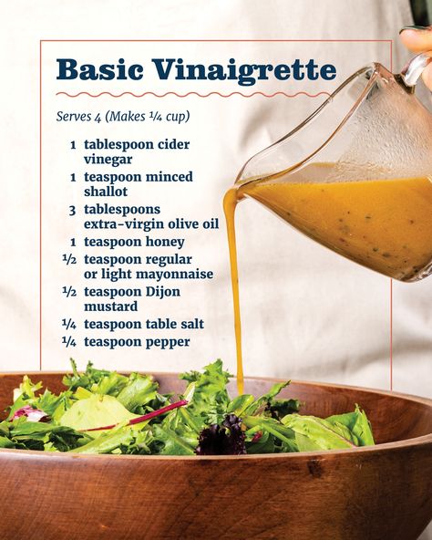 Basic Vinaigrette Recipe, Basic Vinaigrette, Cowboy Casserole, Salad Dressing Recipes Healthy, Vinaigrette Recipe, Salad Dressing Recipes Homemade, Vinaigrette Recipes, Homemade Salads, America's Test Kitchen