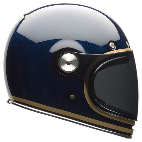 Bell's Vintage-Inspired Bullitt Gets a Slick New Update in Blue Carbon Fiber. Bell Bullitt, Homemade Motorcycle, Tmax Yamaha, Cafe Racer Helmet, Motorcycle Helmet Design, Cool Motorcycle Helmets, Bell Helmet, Racer Motorcycle, Custom Baggers