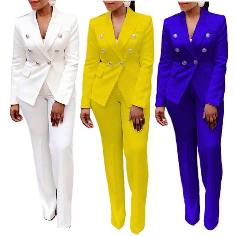 X6035 New Arrivals Ladies Elegant Solid Color Suits Set For Women Blazer And Pants Set Business Suits For Women https://m.alibaba.com/product/1600546310478/X6035-New-Arrivals-Ladies-Elegant-Solid.html?__sceneInfo={"cacheTime":"1800000","type":"appDetailShare"} Business Suits For Women, Wide Leg Pant Suit, Women Suits, Slacks For Women, Business Suits, Womens Suits Business, Women Blazer, Stylish Work Attire, Two Piece Pants Set