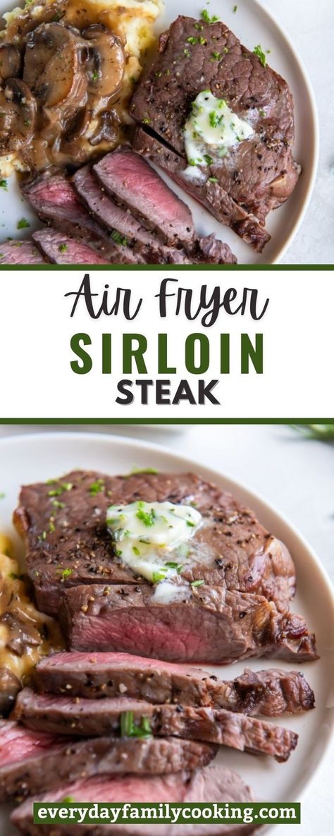 Airfryer Sirloin Steak, Air Fry Ny Strip Steak Recipes, Air Fryer Boneless Sirloin Steak, Air Fryer Steaks Sirloin, Air Fry Sirloin Steak Recipes, How To Cook Sirloin Steak In Air Fryer, Top Sirloin In Air Fryer, Sirloin Steak In The Air Fryer, Air Fryer Petite Sirloin Steak