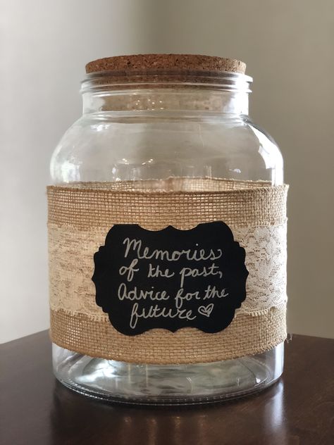 Graduation Memory Jar Ideas, Grad Party Advice Jar, Memories Jar Ideas, Grad Party Memory Jar, Graduation Jar Ideas, Memory Theme Party, Grad Party Memory Ideas, Memory Jars Ideas Diy, Memory Jar Birthday