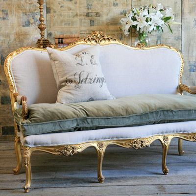 Gray Cottage, French Settee, Polyvore Items, French Sofa, French Living, French Chairs, French Interior, French Furniture, Pillow Talk