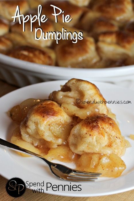 Apple Pie Dumplings!  This easy recipe uses just TWO ingredients!  It doesn't get easier than that! Simple Deserts, Apples Desserts, Apple Pie Dumplings, Fried Desserts, Carnival Foods, Apple Dumplings, Baked Apple Pie, Apple Pies, Homemade Apple Pies