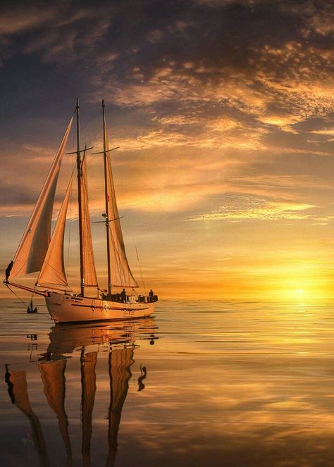 Navi A Vela, Sailboat Painting, Boat Art, Poetry Poem, Yacht Design, Beautiful Sunset, Poets, Sailing Ships, Beautiful World