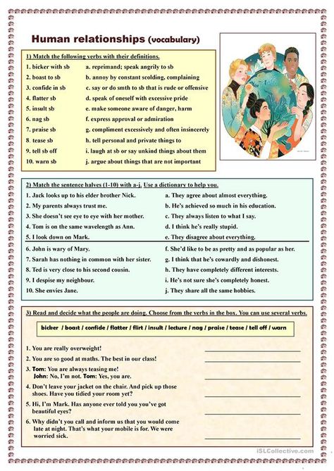 Human Relationships (vocabulary) - English ESL Worksheets for distance learning and physical classrooms Valentines Words, Adjectives To Describe Personality, Esl Advanced, Formal English, Relationship Worksheets, Vocabulary Exercises, English Worksheets For Kindergarten, Esl Teaching Resources, Valentine Words