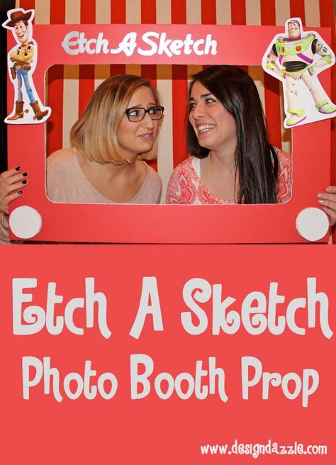 Etch a Sketch Toy Story Photo Booth Prop with free Toy Story printables - Design Dazzle #toystoryparty #etchasketch #photoboothprop Toy Story Printables, Toy Story Crafts, Toy Story Halloween, Toy Story Baby, Etch A Sketch, Trendy Toys, Photo Frame Prop, Toy Story Theme, Toy Story Birthday Party