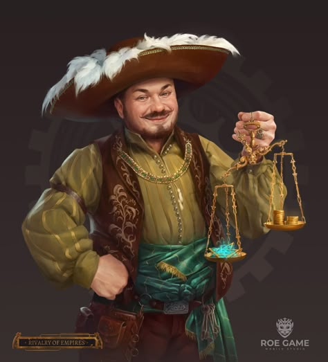 Dnd Merchant Art, Fantasy Shopkeeper, Shady Merchant, Dnd Merchant, Merchant Character Design, Fantasy Merchant, Werewolf Games, Steampunk Characters, Roleplay Characters