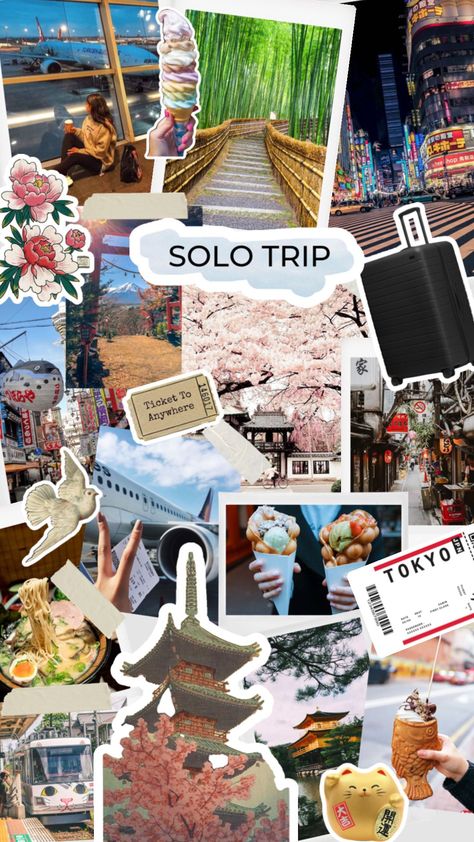 Manifesting solo trip. Solo Trips, Solo Vacation, Holiday Travel Destinations, Dream Vision Board, Solo Trip, Going Solo, Manifestation Board, Art Collage Wall, Self Motivation