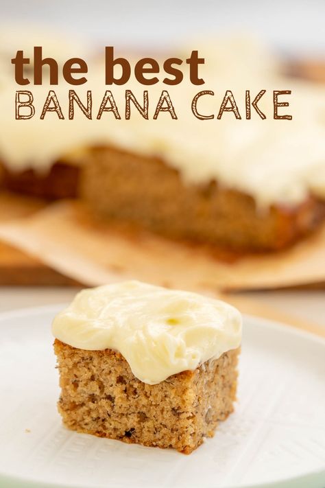 Banana Cake With Icing, Icing For Banana Cake, Banana Cake Icing, Banana Cake Recipe Moist, Recipe For Banana Cake, Best Ever Banana Cake, The Best Banana Cake, Easy Banana Cake, Lemon Cream Cheese Icing