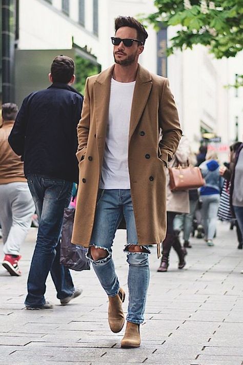 Men Long Coat Styles- 30 Best Outfits To Wear Long Down Coat Mode Casual, Men Street, High Life, Photo Idea, Casual Winter Outfits, Men Looks, Mens Street Style, Street Styles, Stylish Men