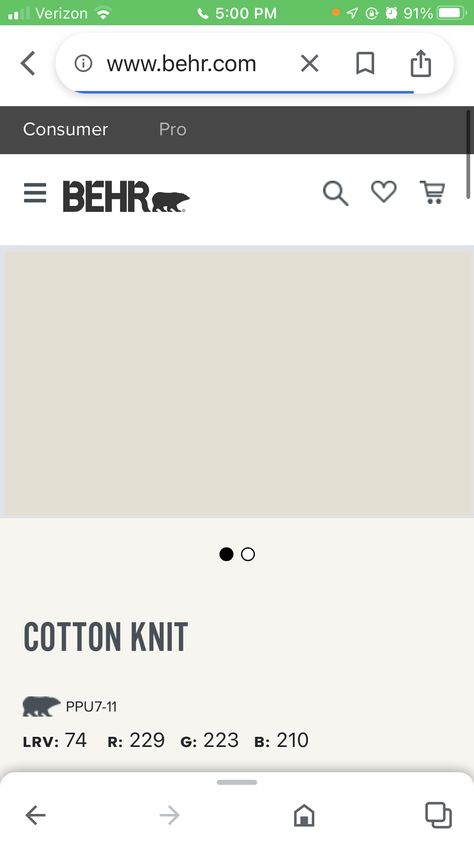 Behr Cotton Knit, Cotton Knit Behr Paint, Beadboard Wall, Behr Paint Colors, Cream Walls, Behr Paint, Bedroom Paint Colors, Bedroom Paint, Big Girl Rooms