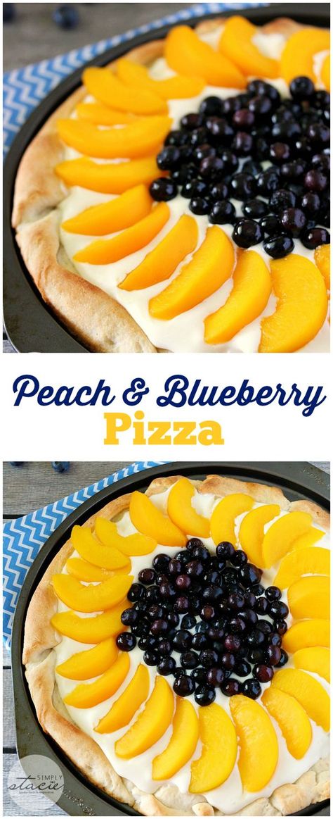 Peach Dessert Pizza, Fiddle Diddles, Peanut Butter Pizza, Pizza Dessert Recipe, Blueberry Pizza, Peach Stuff, Peach Pizza, Dessert Pizzas, Fruit Pizzas