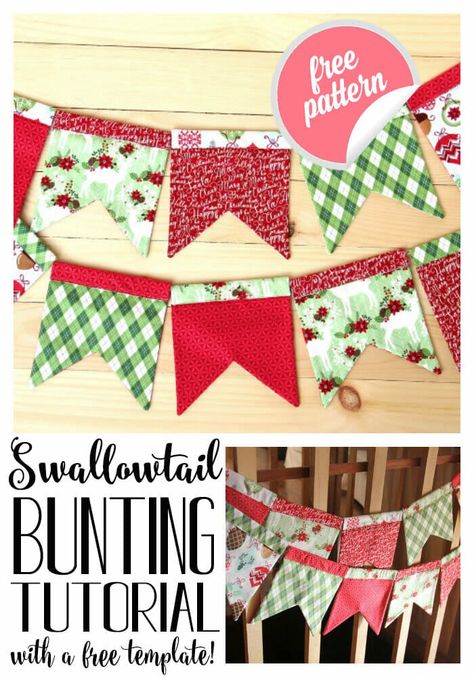 Easy Sewing Patterns Free, Free Sewing Patterns For Beginners, Bunting Tutorial, Sewing Pattern Free, Sewing Patterns For Beginners, Bunting Design, Holiday Sewing, Free Sewing Patterns, Free Sewing Pattern