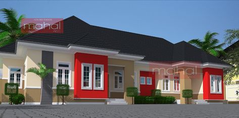 Semi Detached Bungalow, Small Bungalow House Plans, Floor Plan Ideas, Models Architecture, Architectural Concepts, Small Home Plan, Duplex Floor Plans, Small Bungalow, 3 Bedroom Bungalow