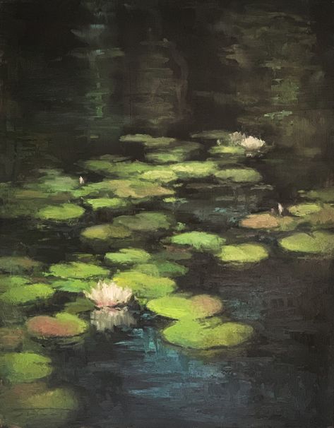 Art by Jane Hunt | Artwork Archive Lilies Drawing, Giverny France, Water Lilies Painting, Color Theory Art, Pond Painting, Lily Painting, Ancient Paintings, Rennaissance Art, Green Paintings