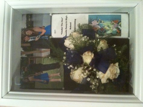 How To Preserve A Corsage, Prom Shadow Box Ideas, Prom Gift, Box Picture Frames, After Prom, Memory Frame, Homecoming Pictures, Corsage Prom, Bike Photography