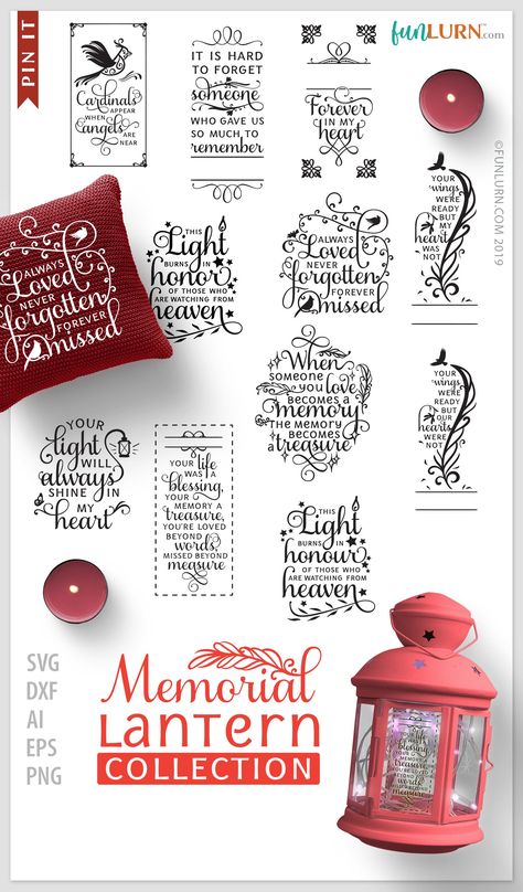 Lantern Printable, Christmas In Heaven Lantern, Memory Lantern, Memorial Svg, Memorial Lanterns, Neotraditional Tattoo, Silver Christmas Decorations, Crafts For Teens To Make, Lantern Ideas