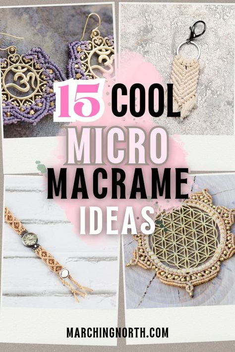 15 Best Micro Macrame Ideas: Cool Patterns & Easy Tutorials! Free Beginner Macrame Patterns, Micro Macrame Tutorial Beginner Beaded Bracelets, What To Do With Macrame Scraps, Mini Macrame Jewelry Tutorials, Macrame Projects Using 2mm Cord, Micro Macrame Bracelet Patterns, Easy Macrame Tutorial Step By Step, Easy Macrame Jewelry, Macrame Knots Pattern Tutorials