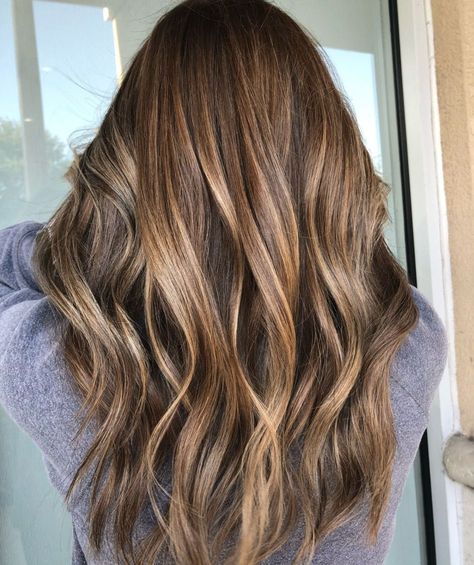 Brown Hair With Warm-Toned Shiny Highlights Brown Hair With Highlights And Lowlights, Sydney Brown, Trendy We Fryzurach, Hello Hair, Highlights For Dark Brown Hair, Rambut Brunette, Light Brown Highlights, Golden Brown Hair, Brown Hair Shades