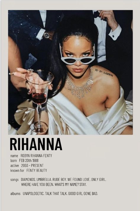 Rihanna Album Cover, Rihanna Name, Rihanna Albums, Rihanna Music, Minimalist Polaroid Poster, Rihanna Love, Minimalist Music, Vintage Music Posters, Music Poster Ideas