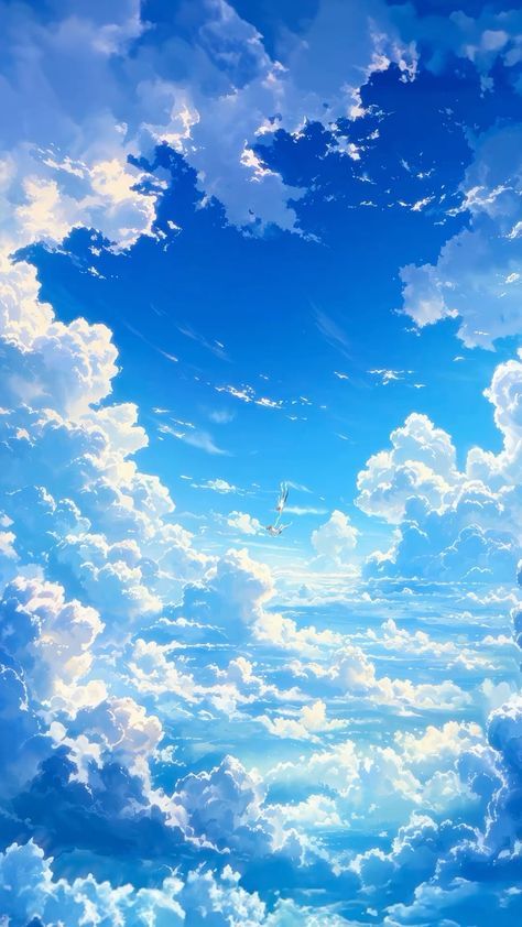 1366x768 Wallpaper Hd, Blue Sky Wallpaper, Photoshop Backgrounds Backdrops, Sky Anime, Dreamy Artwork, Dreamy Landscapes, Cloud Wallpaper, Cool Wallpapers Art, Fantasy Art Landscapes