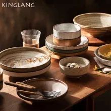 Kinglang Handmade Retro Japanese Style Ceramic Stew Bowl Dessert Soup Bowl With Lid Baking Bowl Restaurant Tableware| | - AliExpress Cabinet Dishwasher, Baking Bowl, Japanese Plates, Soup Dish, Dessert Salads, Steak Dinner, Plated Desserts, Formal Dinner, Serving Piece