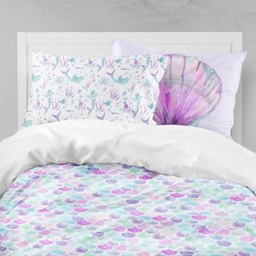 Purple And Teal Bedding, Kid Bedding, Mermaid Bedding, Toddler Comforter, Teal Bedding, Mermaid Bedroom, Mermaid Nursery, Big Kid Bed, Mermaid Room