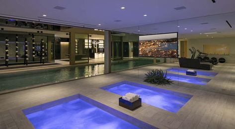 Amazing Mansions, Luxurious Penthouse, Kolam Air, Beverly Hills Mansion, Luxury Mansion, Luxury Boat, Indoor Swimming Pool, Cold Plunge, Beverly Hills Houses