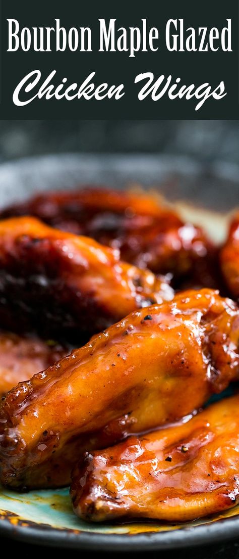 Whisky Chicken, Chicken Wings Recipes, Maple Glazed Chicken, Best Appetizers Ever, Maple Chicken, Wings Recipes, Glazed Chicken Wings, Wing Sauce Recipes, Chicken Wing Sauces