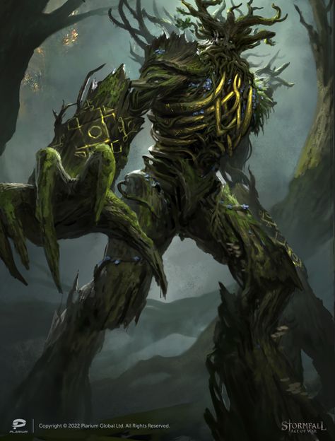 Forest Golem, Wood Golem, Ogre Battle, Green Mamba, Dnd Items, Strange Creatures, Plant People, Team Lead, Nature Spirits