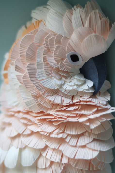 Endangered Flora and Fauna Are Recreated in Textured Paper Sculptures by Mlle Hipolyte | Colossal Paper Artwork Sculpture, Textured Animal Art, Bird Paper Art, Paper Sculpture Diy, Cutout Art, Paper Bird, Paper Art Sculpture, Paper Feathers, Cut Out Art