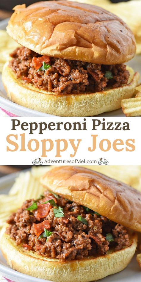 Game Day Ground Beef Recipes, Ground Beef And Pepperoni Recipes, Pizza Sloppy Joes, Pepperoni Recipes, Loose Meat, Delicious Family Dinners, Sloppy Joes Recipe, Ground Beef Recipes Easy, Sloppy Joe