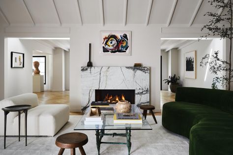 A 1947 Hollywood estate gets a new lease on life - Vogue Australia La Living Room, La Living, Grown Up Bedroom, Small Sunroom, Heritage House, Vogue Living, Fireplace Remodel, Little Designs, Black And White Abstract