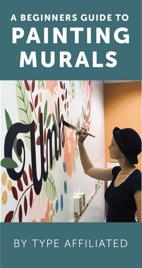 Art Studio Mural Ideas, Unique Mural Ideas, How To Do Mural Painting, How To Paint Wall Murals, Mural Techniques, Easy Nature Wall Mural, Diy Painted Mural, Creative Mural Art, How To Draw A Mural On A Wall