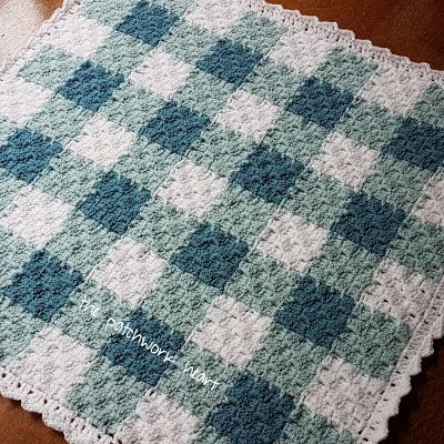 The Patchwork Heart C2c Patchwork Blanket, Corner To Corner Crochet Blanket Baby, C2c Gingham Crochet Blanket, C2c Join As You Go Blanket, Gingham Crochet, C2c Squares, Gingham Blanket, Corner To Corner Crochet Blanket, Blue Gingham Crochet Blanket