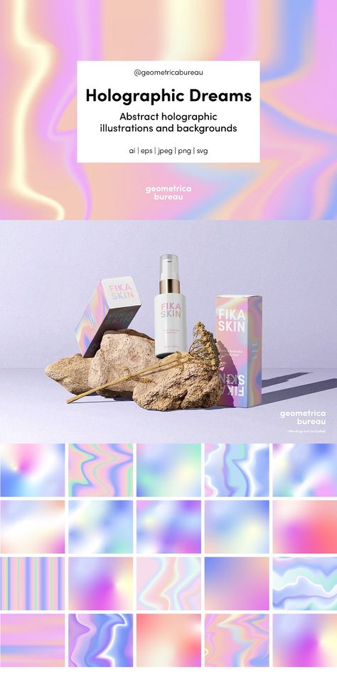 Holographic Design, Holographic Packaging, Holographic Website Design, Iridescent Packaging, Holographic Branding, Holographic Graphic Design, Holographic Branding Design, Holographic Box Packaging, Holographic Brand Identity