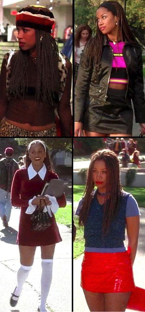 Stacey Dash as Dionne in 'Clueless' (1995). Costume Designer: Mona May. Dionne Clueless Outfits, Cher And Dionne, Black 90s Fashion, Clueless Costume, Stacey Dash, Clueless Fashion, Cher Horowitz, 90s Inspired Outfits, Mario Sorrenti