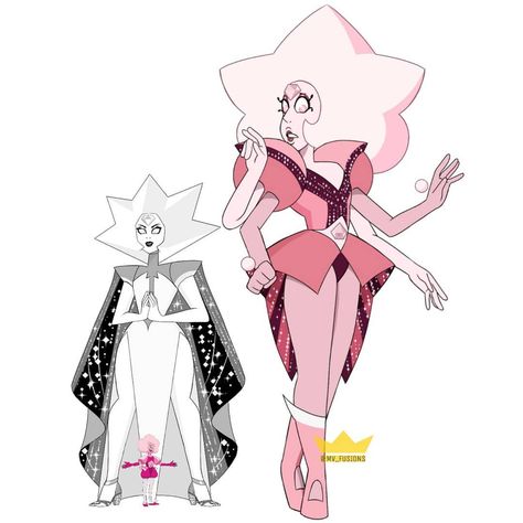 TAR DIAMOND fusion of white and pink diamond! Hope you all like her!! U thought she'd look normal but nah she got a head in the back 😂 I Diamond Fusion, Fan Fusions, Steven Universe Fan Fusions, Gem Fusions, Steven Universe Fusion, Diamond Authority, Crystal Gems Steven Universe, Steven Universe Diamond, Rock Family