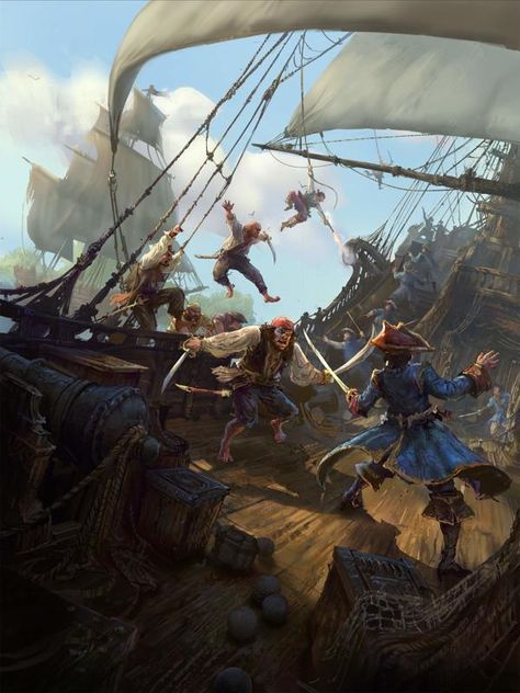 https://www.behance.net/gallery/14834717/Thomas-Brissot-Gallery Pirate Ship Art, Kaptan Jack Sparrow, Navi A Vela, Old Sailing Ships, Monkey Island, Sea Of Thieves, Pirate Art, Pirate Life, Treasure Island