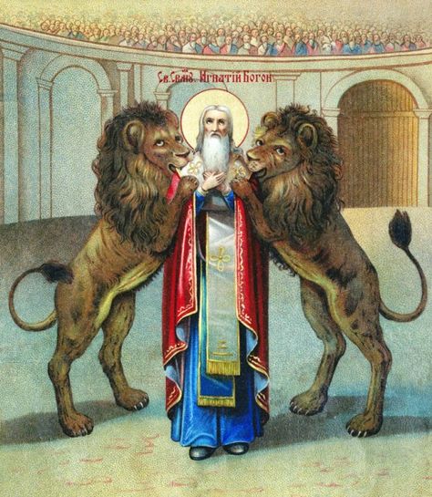 Santo Inácio de Antioquia,  Bispo e Mártir St Ignatius Of Antioch, Saint Peter’s Basilica, Ignatius Of Antioch, Early Church Fathers, Happy Feast, Lives Of The Saints, Apostle John, St Ignatius, Orthodox Icons