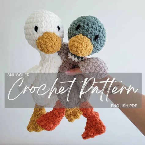 Floppy Animal Crochet Pattern, Crochet Duck Snuggler Pattern, Crochet Animal Snuggler Pattern, Mallard Duck Snuggler Crochet Pattern, Crochet Patterns For Bernat Blanket Yarn, Blanket Yarn Amigurumi Pattern, Duck Snuggler Crochet Pattern, Mallard Crochet Pattern Free, Duck Snuggler Crochet Pattern Free